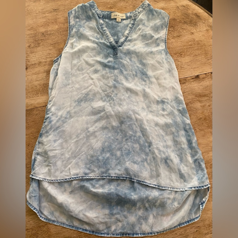 Anthropologie Cloth&Stone Women’s XS  Denim Look High/Low Sleeveless‎ Top